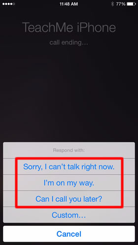 Choose a default message to send