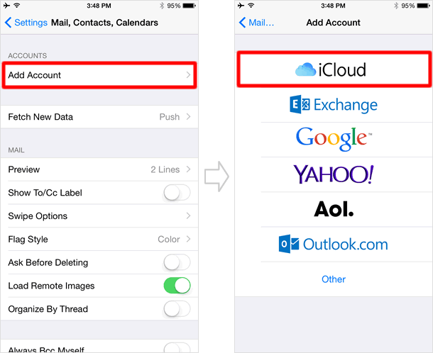 icloud email settings