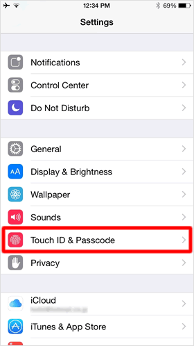 Go to Touch ID & Passcode