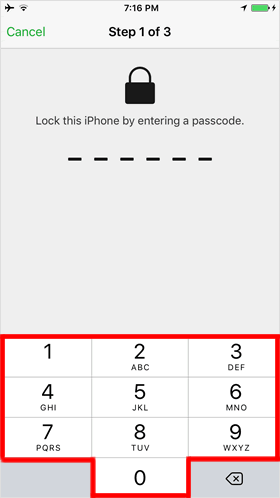 Set passcode