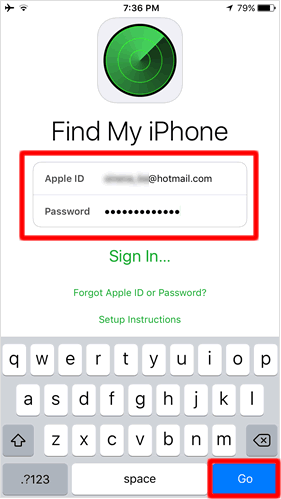 findmyiphone sign in