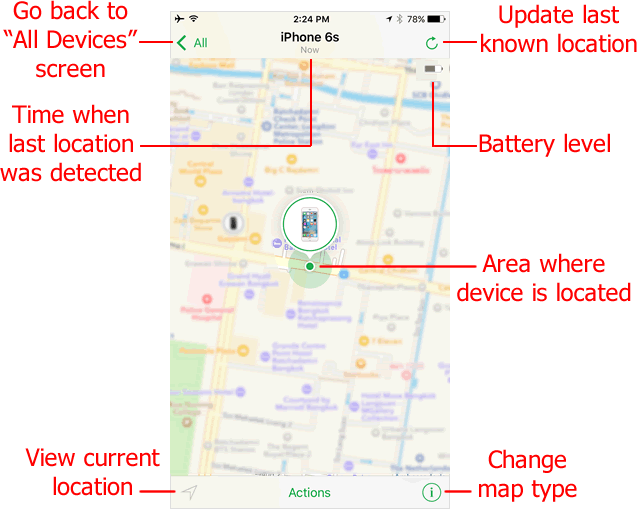 Current location of device