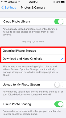 Optimize storage on iPhone