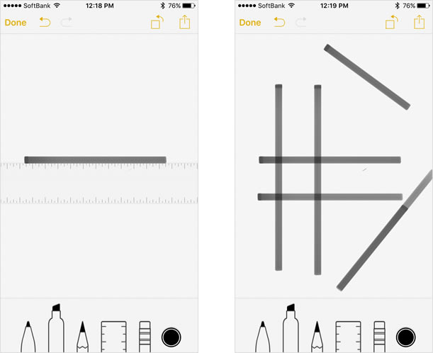 Draw line with ruler