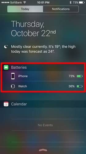 apple watch battery status