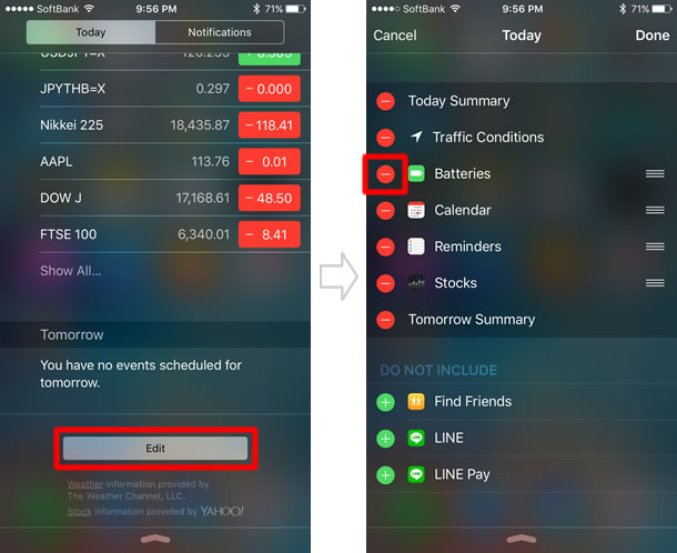 Battery widget in Notification Center lets you view the battery status